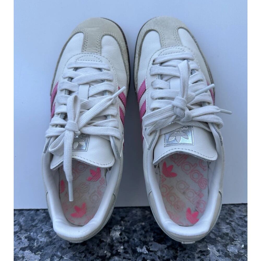 adidas Samba OG Women’s 5.5 White/Lucid Pink IG1962, Gum Sole - Picture 3 of 13